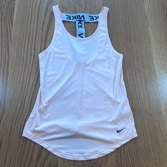 Nike Dri-FIT Victory T-Back Tank Pink Black Sz XS Yoga Run Gym A5 - Picture 3 of 7